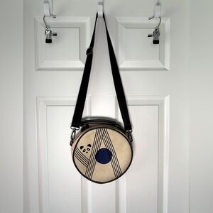 Boe Jack Design Round Circle Panda Asian Inspired Canvas Crossbody Womens Purse